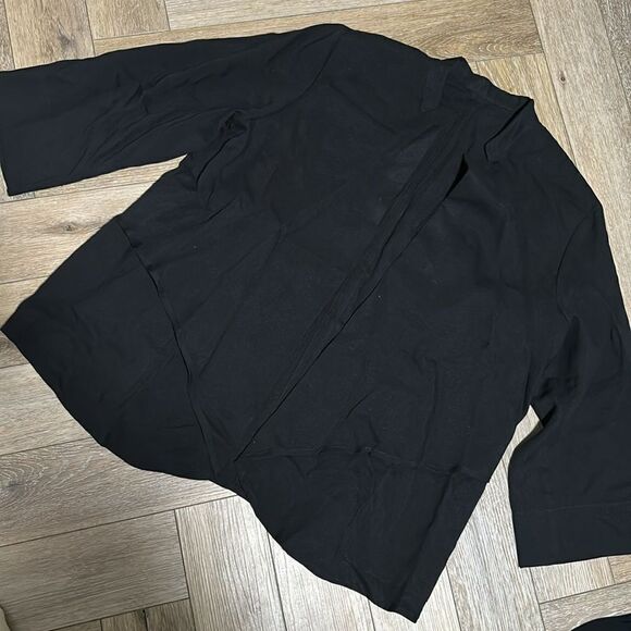 Fridaze Layered Front Linen Jacket BLACK - Picture 5 of 9